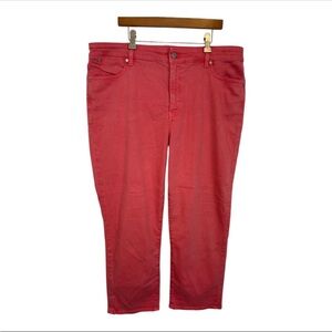 Talbots Women's Cotton Blend Coral Colored Straight Leg Crop Jeans